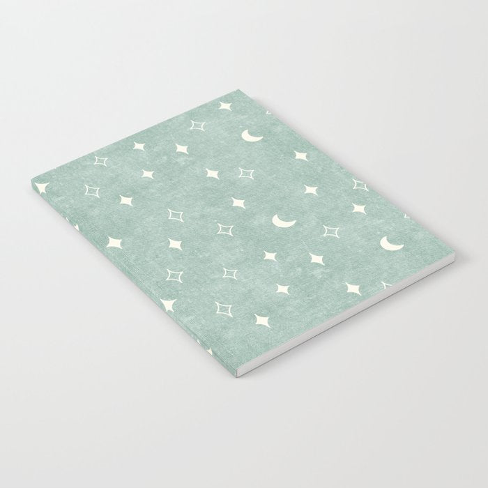 moon and stars - surf blue Notebook Gallery Image 1