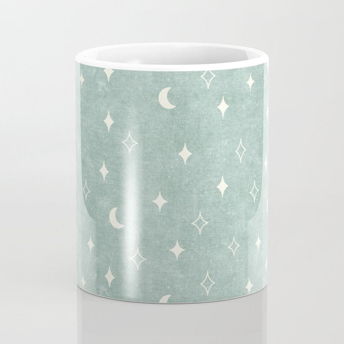 moon and stars - surf blue Coffee Mug Gallery Image 4