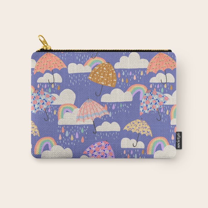 Spring Rain with Umbrellas Carry All Pouch Gallery Image 1