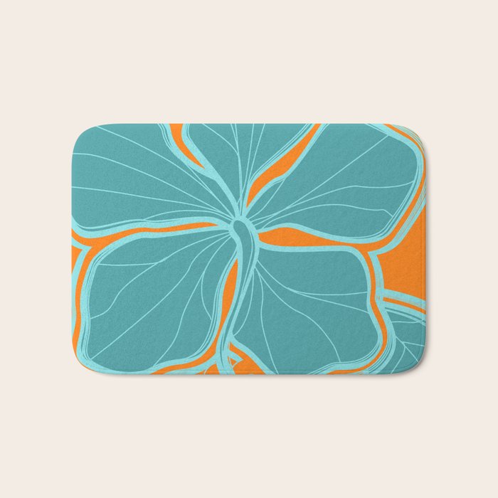 Kailua Hibiscus Hawaiian Engineered Floral Bath Mat Gallery Image 1