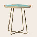 Kailua Hibiscus Hawaiian Engineered Floral Side Table Gallery Image 1