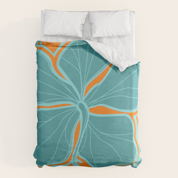 Kailua Hibiscus Hawaiian Engineered Floral Duvet Cover Gallery Image 6