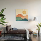 Colorful Abstract Mountains Wood Wall Art Gallery Image 2