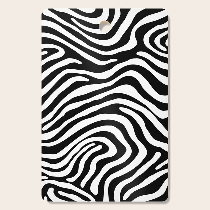 Abstract black and white stripe line pattern Cutting Board Gallery Image 1