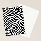 Abstract black and white stripe line pattern Stationery Card Gallery Image 2