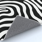 Abstract black and white stripe line pattern Rug Gallery Image 4