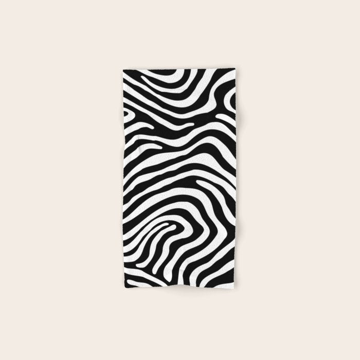 Abstract black and white stripe line pattern Bath Towel Gallery Image 1