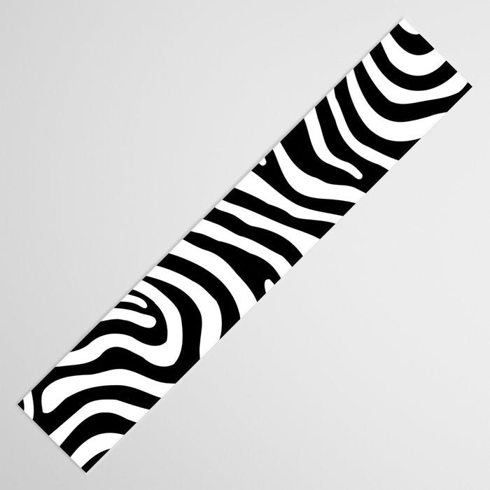Abstract black and white stripe line pattern Table Runner Gallery Image 3