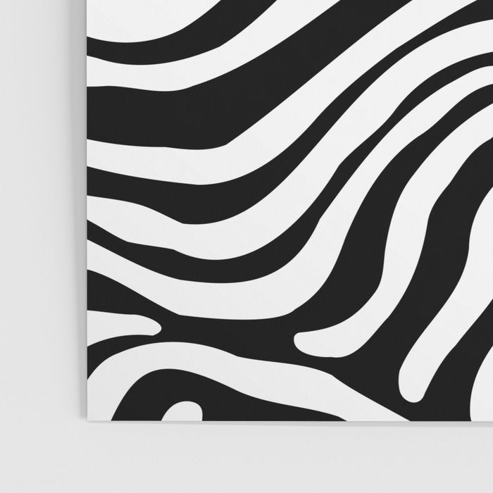 Abstract black and white stripe line pattern Poster Gallery Image 3