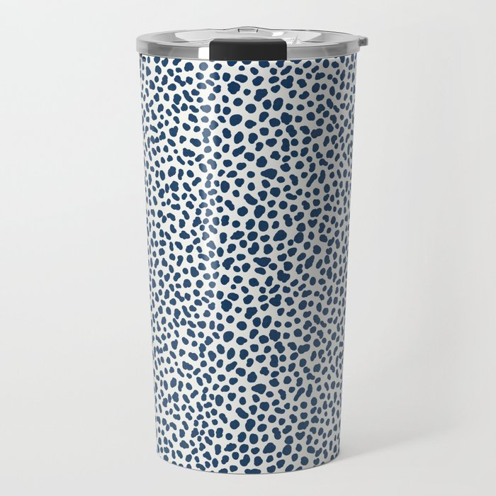 Navy Cheetah Print Travel Mug Gallery Image 1