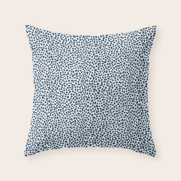 Navy Cheetah Print Throw Pillow Gallery Image 1