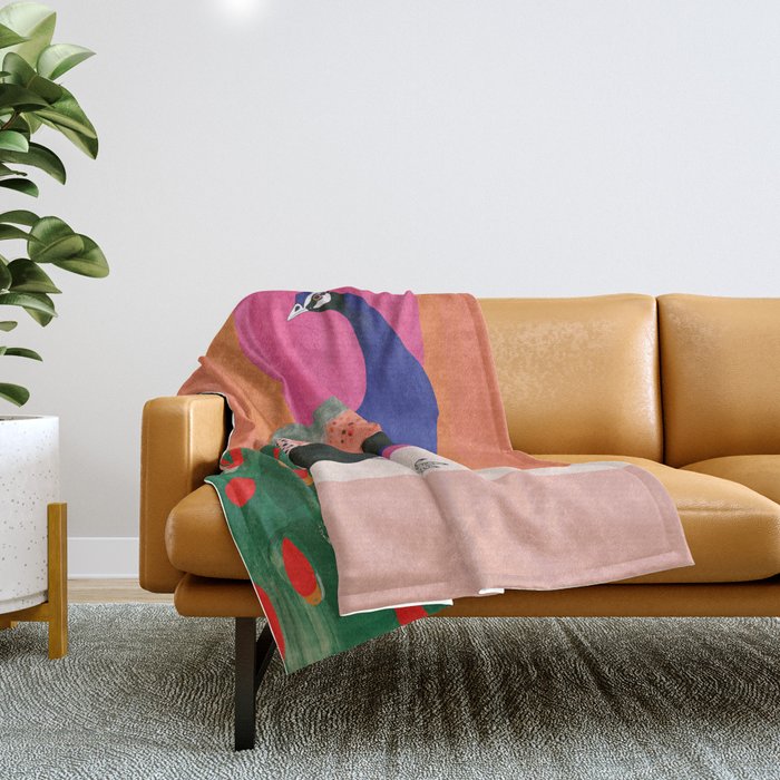 Beautiful Peacock Throw Blanket Gallery Image 1