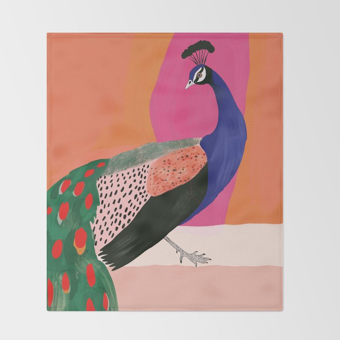 Beautiful Peacock Throw Blanket Gallery Image 2