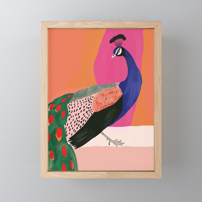 Beautiful Peacock Mini Art Print Gallery Image 1
