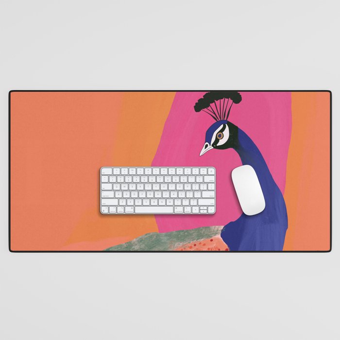 Beautiful Peacock Desk Mat Gallery Image 1
