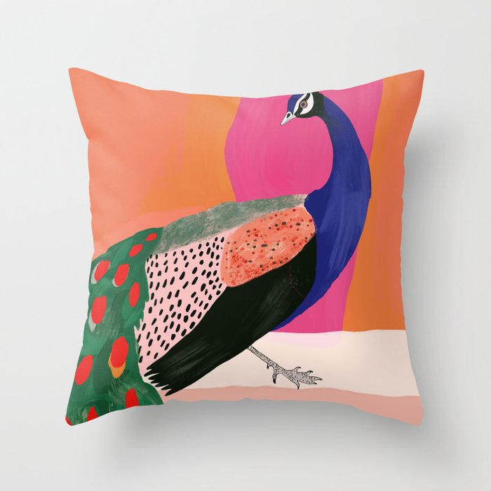 Beautiful Peacock Throw Pillow Gallery Image 6