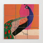 Beautiful Peacock Wood Wall Art Gallery Image 1