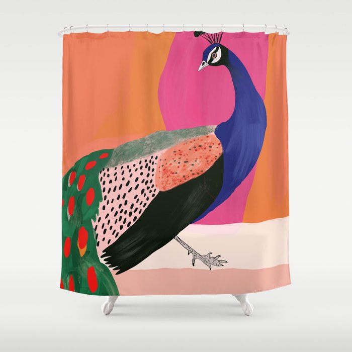 Beautiful Peacock Shower Curtain Gallery Image 1