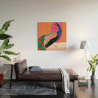 Beautiful Peacock Wood Wall Art Gallery Image 2