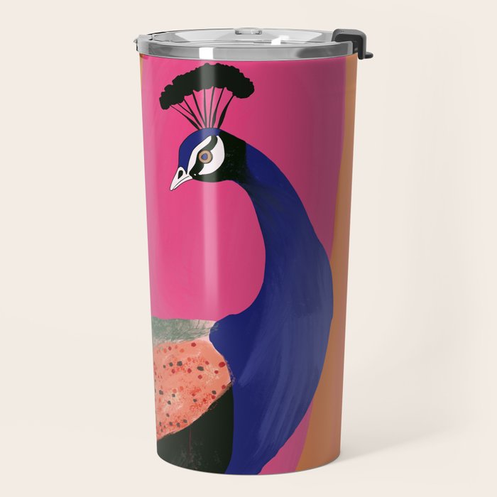 Beautiful Peacock Travel Mug Gallery Image 2
