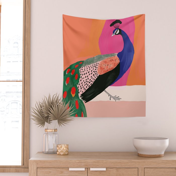 Beautiful Peacock Wall Tapestry Gallery Image 2