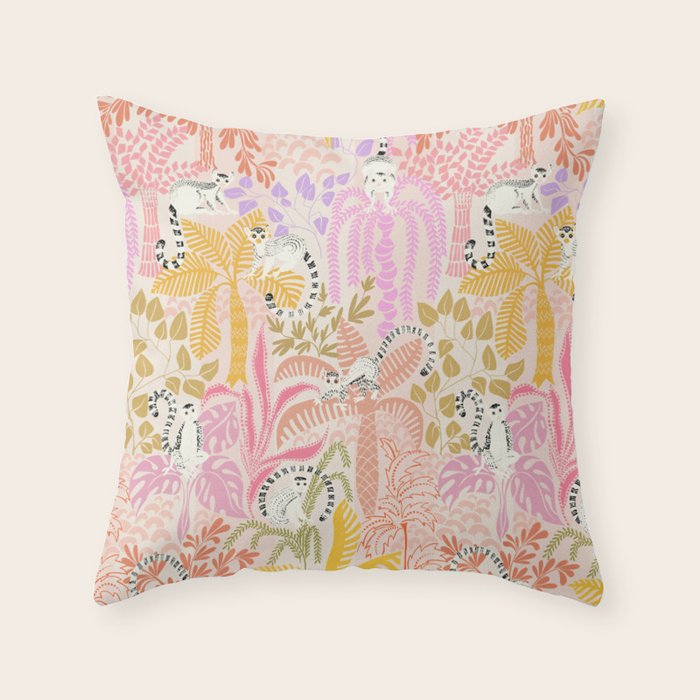 Jungle adventure sunny day Throw Pillow Gallery Image 6