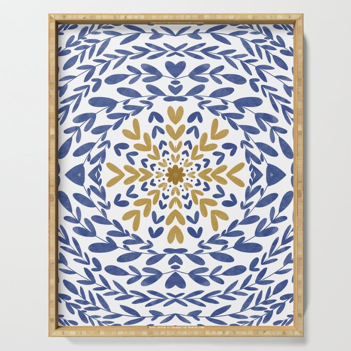 Intricate modern nature tile B Serving Tray Gallery Image 1