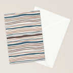 Wonky lines - mocha mousse and teal Stationery Card Gallery Image 2