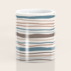 Wonky lines - mocha mousse and teal Coffee Mug Gallery Image 4