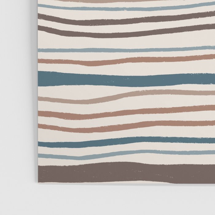 Wonky lines - mocha mousse and teal Poster Gallery Image 3