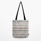 Wonky lines - mocha mousse and teal Tote Bag Gallery Image 2