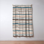 Wonky lines - mocha mousse and teal Window Curtain Gallery Image 3