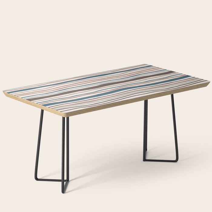 Wonky lines - mocha mousse and teal Coffee Table Gallery Image 1