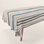 Wonky lines - mocha mousse and teal Tablecloth Gallery Image 1
