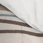 Wonky lines - mocha mousse and teal Comforter Gallery Image 4