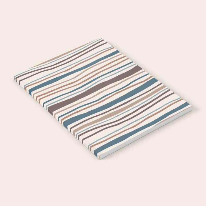 Wonky lines - mocha mousse and teal Notebook Gallery Image 2