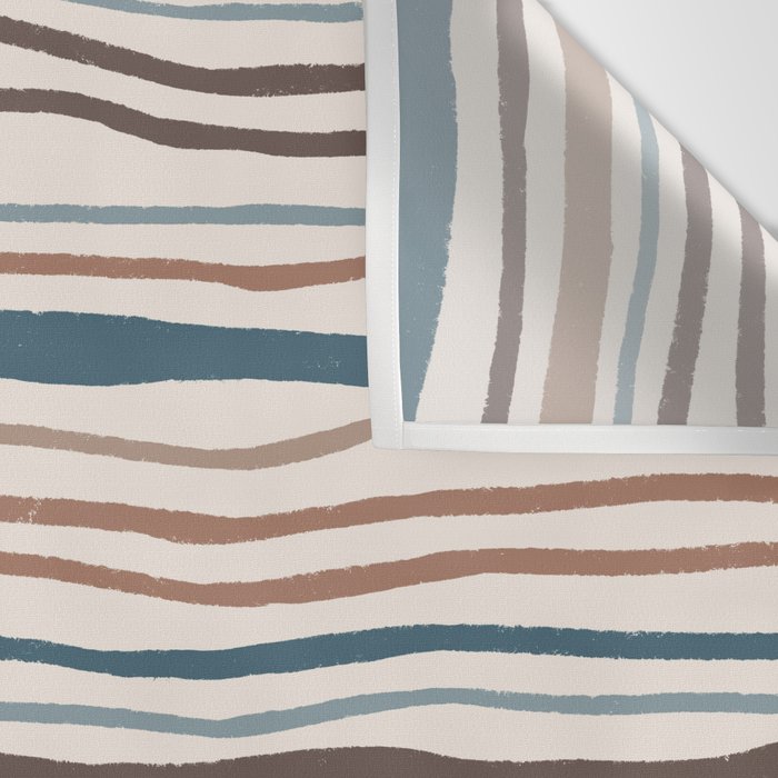 Wonky lines - mocha mousse and teal Wall Tapestry Gallery Image 3