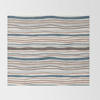 Wonky lines - mocha mousse and teal Throw Blanket Gallery Image 2