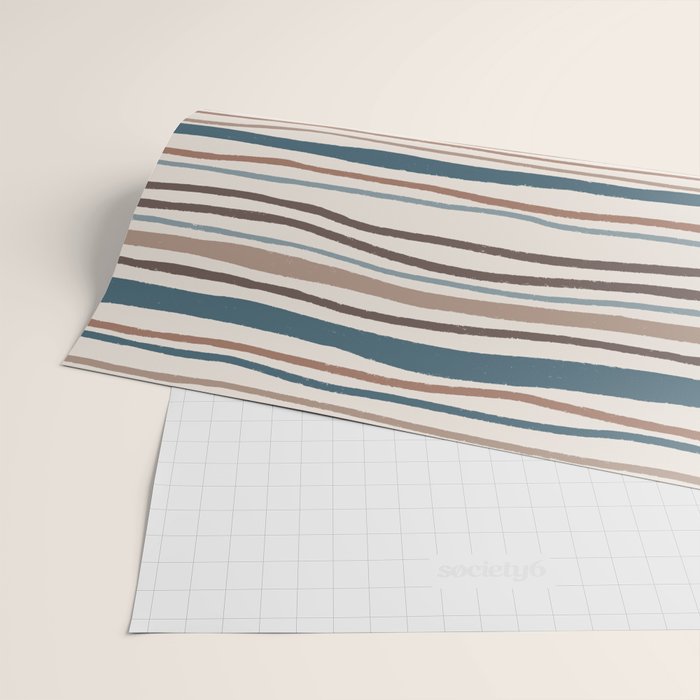 Wonky lines - mocha mousse and teal Wrapping Paper Gallery Image 2