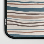 Wonky lines - mocha mousse and teal Laptop Sleeve Gallery Image 3