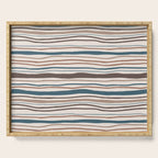 Wonky lines - mocha mousse and teal Serving Tray Gallery Image 1