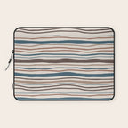 Wonky lines - mocha mousse and teal Laptop Sleeve Gallery Image 1