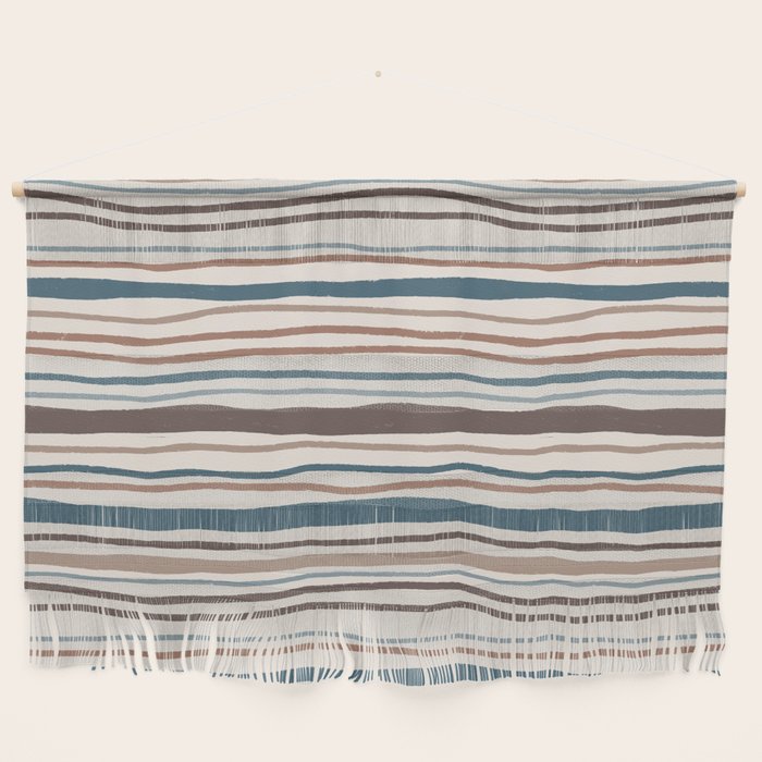 Wonky lines - mocha mousse and teal Wall Hanging Gallery Image 1