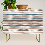 Wonky lines - mocha mousse and teal Credenza Gallery Image 1