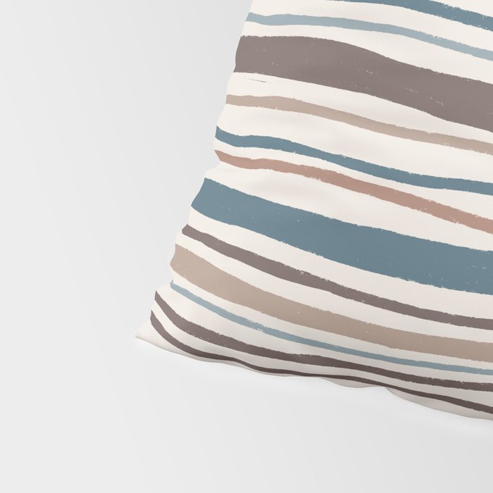 Wonky lines - mocha mousse and teal Pillow Sham Gallery Image 4