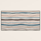 Wonky lines - mocha mousse and teal Desk Mat Gallery Image 3