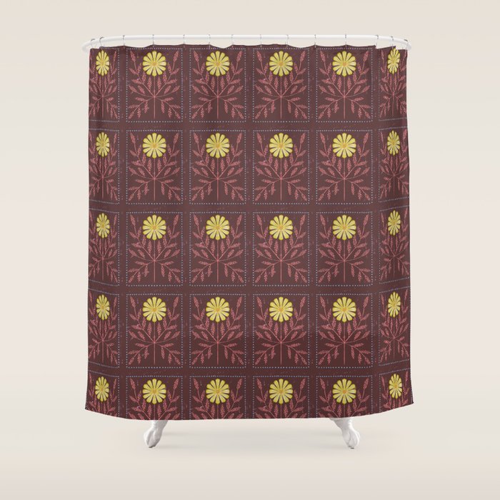 Daisy Tile Shower Curtain Gallery Image 1