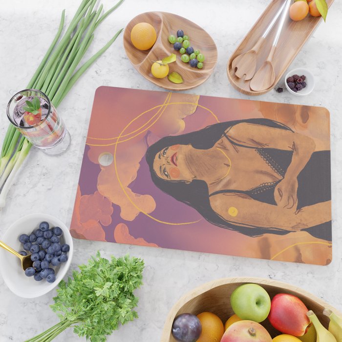 Sunset girl Cutting Board Gallery Image 2