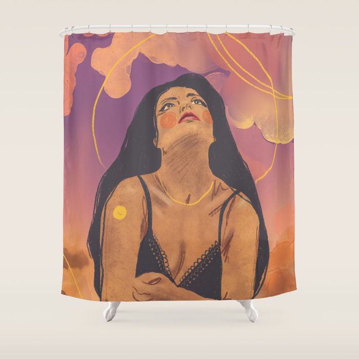 Sunset girl Shower Curtain Gallery Image 1