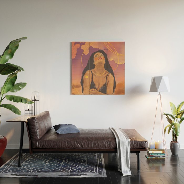 Sunset girl Wood Wall Art Gallery Image 2
